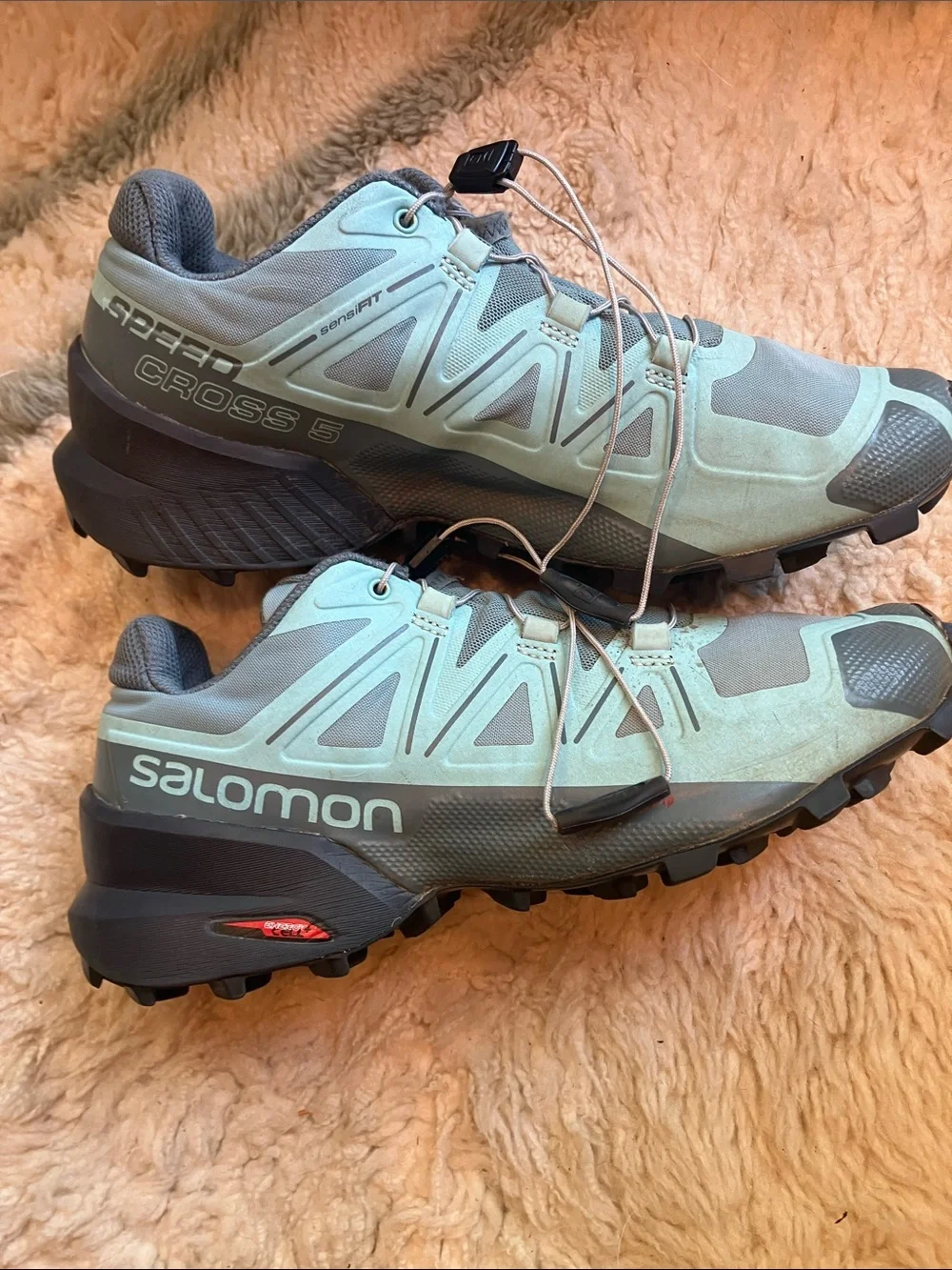 Salomon Women's Trail Runners - Mint Green and Gray
